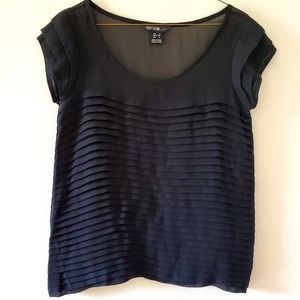 Kensie Black Pleated Top